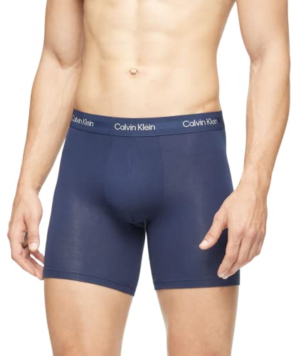 Calvin Klein Calzoncillos tipo bóxer Eco Pure Modal para hombre, Sombra azul , Large