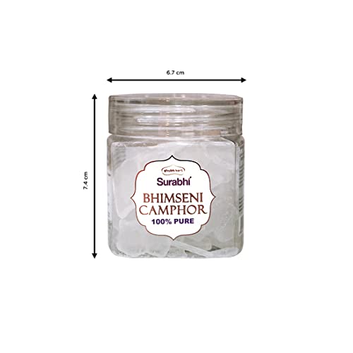 Shubhkart Surabhi Organic Bhimseni Camphor for Pooja, Hawan & Meditation| 100% Natural | Removing Odors & Freshens Air | Soothing Fragrance | for Aromatherapy| Diffuser