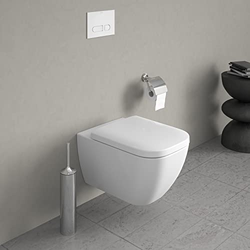 Duravit Toilet seat Happy D.2, Soft Close Toilet seat, Urea thermoset Toilet lid, Toilet Cover with Stainless Steel Hinges, White