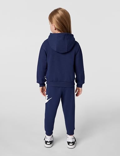 Image of Nike Kids' Sportswear Club Fleece Pullover Hoodie and Joggers 2-Piece Outfit Set (Large Swoosh Logo)