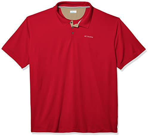 Columbia Men's Utilizer Short Sleeve Wicking Polo with UV Protection, red velvet, XX-Large
