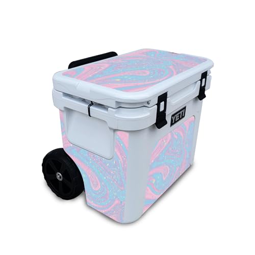Image of Skin Compatible with Yeti Roadie 32 Wheeled Cooler - Cotton Candy Swirl - Premium 3M Vinyl Protective Wrap Decal Cover - Easy to Apply | Crafted in The USA by MightySkins