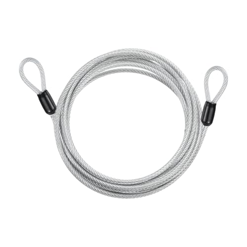PATIKIL Security Cable Lock 3/16" Dia 9.2ft Stainless Steel Silver