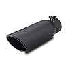 LCGP 3" Inlet Black Exhaust Tip,3" x 4" x 12" Universal Bolt On Stainless Steel Diesel Exhaust Tailpipe Tip