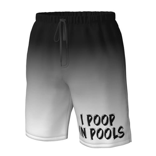 I Poop in Pools Men's Swim Trunks Quick Dry Beach Board Shorts Swimwear Bathing Suits for Holiday Party,4