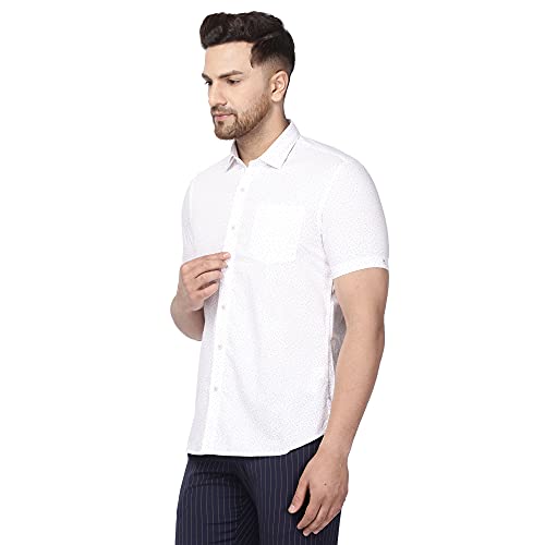 Image of blackberrys Men's Slim Fit Shirt (ES-SP-PR-Shine-HS # White 46)