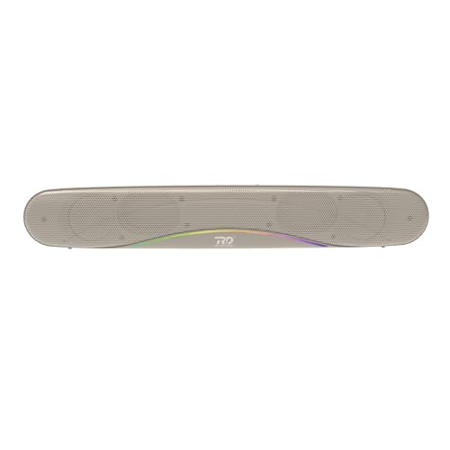 Image of RD SP-31 Finny Wireless Soundbar, Bluetooth V5.2 Connectivity, 16 Watts 2.0 Sounding of Functions 2X Extra Bass Speaker, Support BT /USB /TF /FM /LED Colorful Light 6 Hours Playback Time Beige