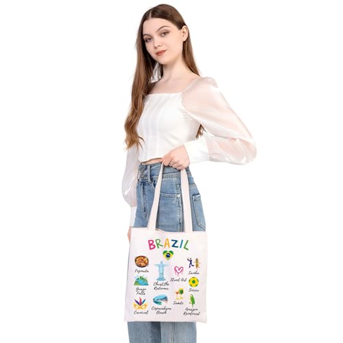 Bolso tote de lona MEIKIUP Brasil - Bolso con diseño de monumento brasileño, regalo para amantes de Brasil y recuerdo para turistas miniatura 5
