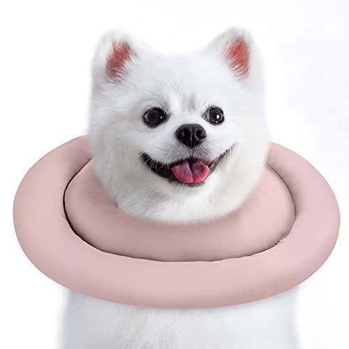 Image of Soft Dog Cones for Small Medium Dogs and Cats, Adjustable Dog Donut Collar Water Proof(Pink,M-7)