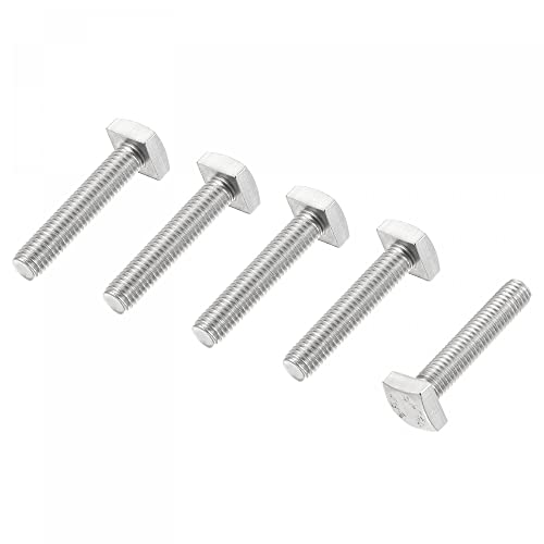 Image of uxcell Square Head Bolt, 5pcs M8x40mm Fully Thread 304 Stainless Steel Grade C Square Machine Screws
