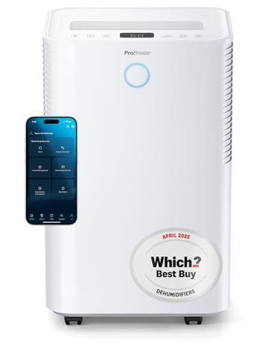Pro Breeze® 20L OmniDry WiFi Dehumidifier with Automatic Humidity Sensor & Display, 24Hr Timer, Laundry Drying, Continuous Drainage with Smart App - WINNER OF THE WHICH? BEST BUY AWARD