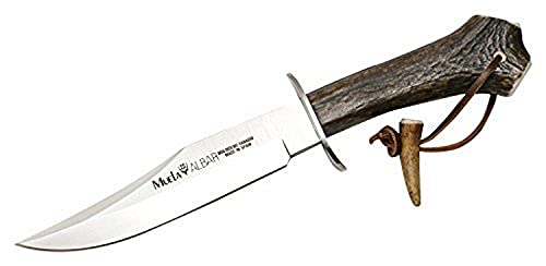 MUELA ALBAR-18H Cuchillo de caza de hoja fija con funda de cuero, 7-1/8 pulgadas