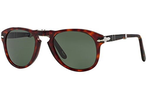 Persol PO0714 Sunglasses 24/31 Folding Havana/Crystal Green Lens 54mm