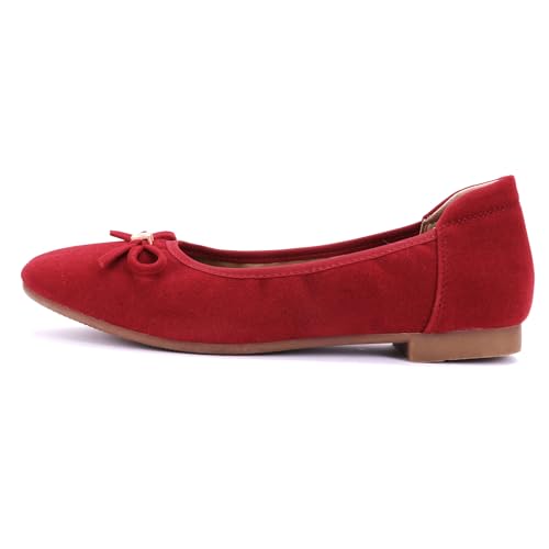 Image of Women's Comfortable Round Toe Bow Ballet Flats Shoes