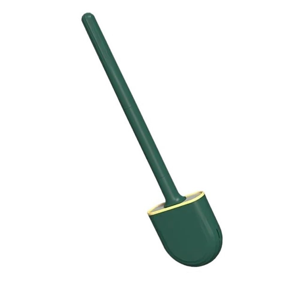 toilet brushes & holders Bathroom Tool Silicone Toilet Brush Holder Set Wall Mounted(Green)