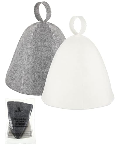 JaGely 2 Pcs Sauna Hat Vaporarium Hat Sauna Wool Hat Russian Banya Cap for Men Women Bath Accessories