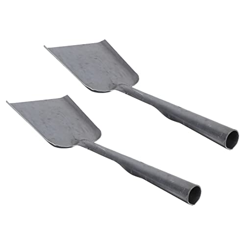 Ciieeo 1 juego de 2 palas de carbón para asar cenizas de carbón de mango largo para chimenea, zanja, palas de carbón viejo, hornos de pizza, color negro arena