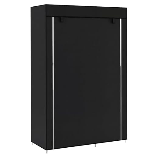 HOMCOM Armoire penderie Multi-Rangement - dim. 103L x 43l x 162,5H cm - Acier Noir Non tissé Noir