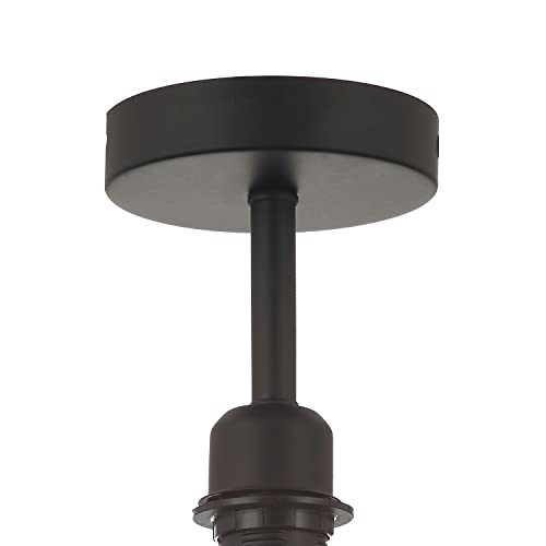 Happy Homewares Traditional Matt Jet Black Ceiling Light Fitting for Industrial Style Light Bulbs, 17cm - Image 2