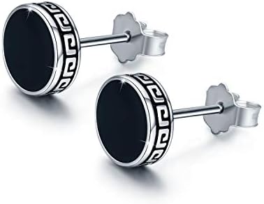 Celtic Cross Earrings 925 Sterling Silver Celtic Stud Earrings Small Stud Earrings Black Cross Earrings Jewellery for Girls Unisex Men Son Teens