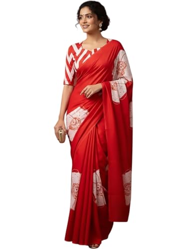 Bhuwal Fashion Women Wear Japan Satin Silk stripe Printe Saree Wi...