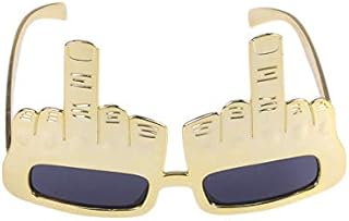 STOBOK Party Sunglasses with Finger Novelty Funny Eyeglasses for Halloween Masquerade Party Props Golden