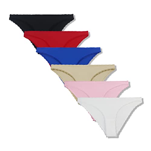Libella Damen Microfibre Slip Brazilian Tai Taillenslip Bikinislip mit Spitze 6er Pack Mehrfarbig 3301 UN L Cover