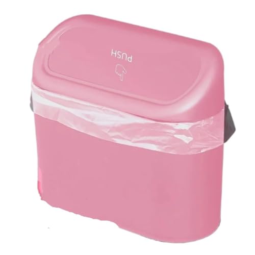 Poubelle de voiture pour bureau et maison avec mini bac à ordure rose