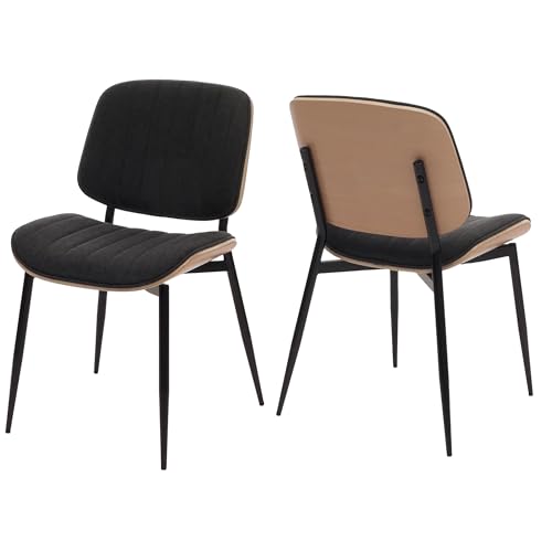 Mendler Lot de 2 chaises de Salle à Manger HWC-O44 Öko-Tex MVG Nature, Gris foncé