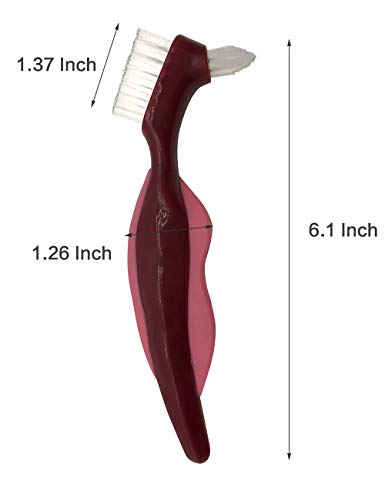 Ocircle Premium Hard Denture Brush Toothbrush, White Carrying Case, Multi-Layered Bristles & Portable Denture Double Sided Brush, Denture Care(Pack Of 6) #TOP5