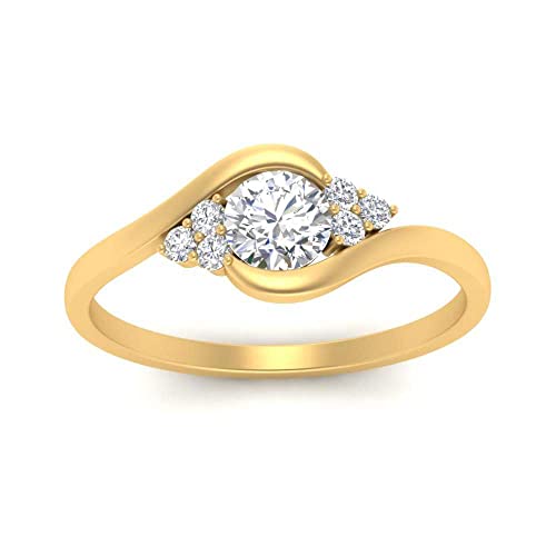 Image of 55Carat 18K Yellow Gold Plated Simulated Diamond Amethyst Round Cut Swirl Cluster Engagement Ring for Women, Wedding Anniversary Promise Fashion Jewelry Gifts, US Size 4-12.
