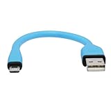 dCables Bendy & Durable Short Micro USB Charging Cable - 7 Inch - Blue - For Android