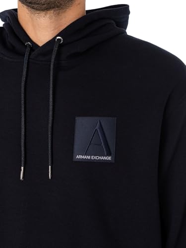 Armani Exchange Men's Limited Edition a Line Logo Stretch Cotton Poly Hooded Drawstring Sweatshirt4