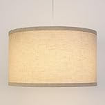 ZEONX 16" (40cm) Beige Linen Drum Lamp Shade – Extra Large Lampshade for Ceiling Lights, Table & Floor Lamps, Compatible with E26 and E27, Easy Fit for Living Room, Bedroom, Office, Kitchen & Hallway