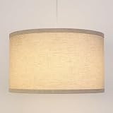 ZEONX Paralume a tamburo in lino beige da 40 cm, paralume extra large per plafoniere, lamp...