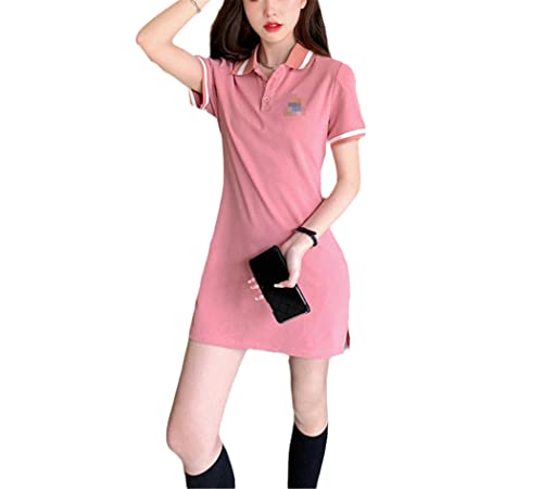 Robe moulante brodée pour femme t-shirt à revers robe d'été sexy L