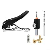 Kantenanleimmierzange mit einstellbarer Tiefenskala und Senkkopfbohrer-Set für Holzbearbeitung, PVC & Leder – Zinklegierung Lochstanzwerkzeug, 5,1 x 3,5 Zoll (Schwarz 10 mm)