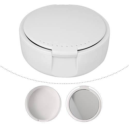 Caixa de dentadura ExCEART com estojo de armazenamento de dentes falsos espelhados, caixa para denta