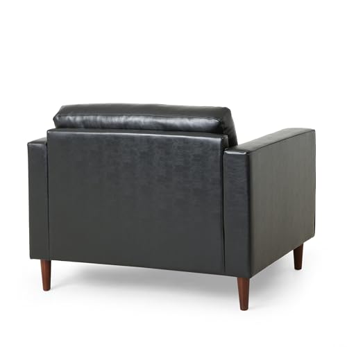 Sillón club tapizado negro con cojines miniatura 5