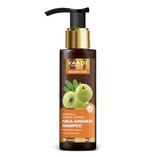 Vaadi Herbals Amla Shikakai Shampoo, Hairfall and Damage Control, 110ml