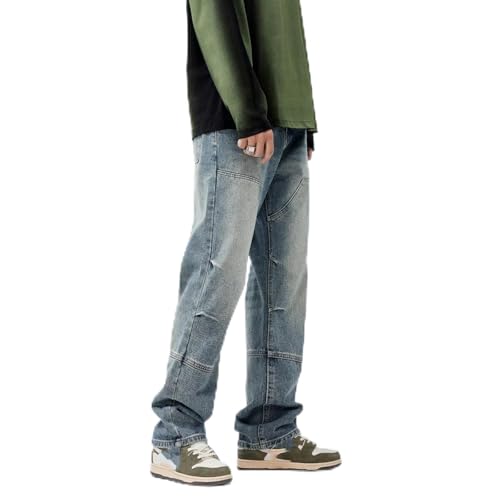 Jeans Pants Trousers Denim Spring and Autumn Men's Loose Classic High Street Retro Casual Wide Leg Style