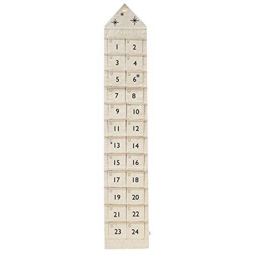 Preisvergleich Produktbild Ferm Living Adventskalender, Baumwolle, Sand, 25x150cm