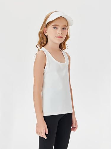 Image of Haloumoning Girls Athletic Tank Tops Racerback Sleeveless Dry Fit Active Sports Running Yoga Shirts