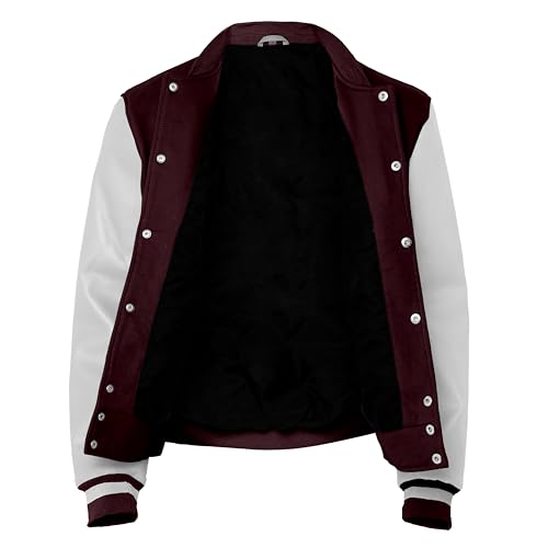 Image of Baseball Wool Letterman Varsity Faux Leather Sleeve For Men | Wool Varsity Bomber Jacket