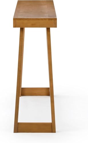 Image of Modern Solid Wood Standing Console Table for Living Room, Sofa Table Narrow Entrance Table Hallway Back Couch Living Room Lobby (Natural, 140-CM Long)