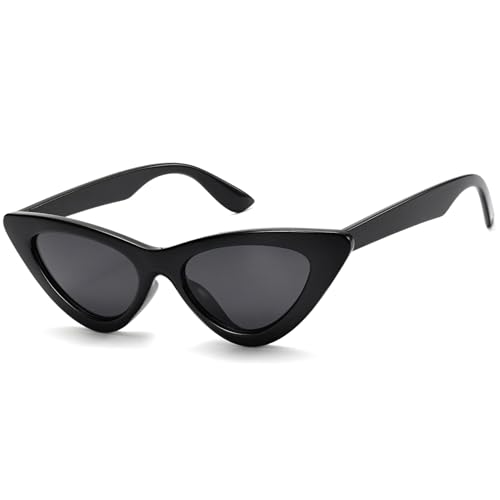 IOHLNG Retro Vintage Cat Eye Sunglasses for Women Men Narrow Cateye Trendy Sun Glasses