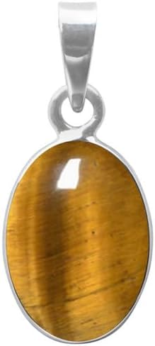NartiyaTiger Eye Stone 925 Sterling Silver Pendant For Women Girls Gift, Natural Gemstone Pendant Necklace, Handmade jewellery Pendant, Solitaire Pendant Christmas Gift