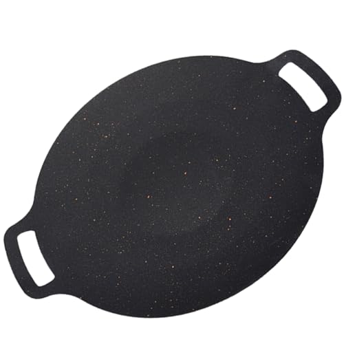 GATHINESS Sartén para Parrilla de Barbacoa de Piedra Médica Negra Buena Conductividad Térmica y Diseño Compacto para Asar al Aire Libre