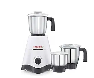 Snapple StarX 550W Mixer Grinder (Liquidizing, Wet Grinding and Chutney Jar), Stainless Steel blades Big Jar - 1L, Medium Jar - 0.7L, Chutney Jar - 0.3L