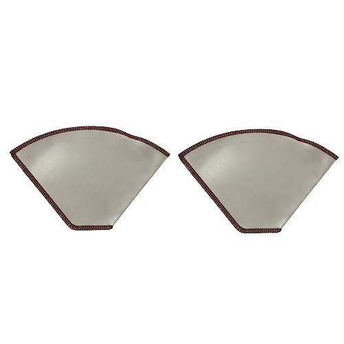 Uonlytech 2pcs Reusable Stainless Dripper Filter Cone Washable Kitchen Coffee Filter for Servings Strainer Fine Filtering for Delicious Brews